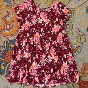 Old Navy Floral Mini Dress - Burgundy and Pink